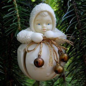 Dept. 56 Snowbabies Ornament, Jingle Bells, c. 2000